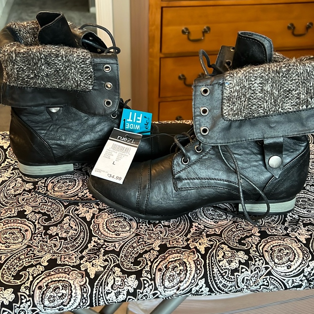 Black boots.